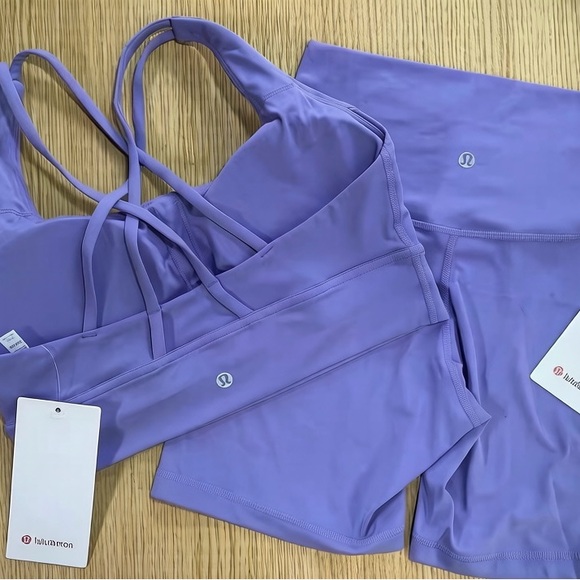 lululemon athletica Other - lululemon athletica Women's Lavender Strappy Sports Bra and Shorts Set
